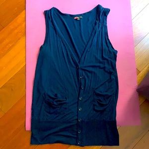 Button front cardigan vest